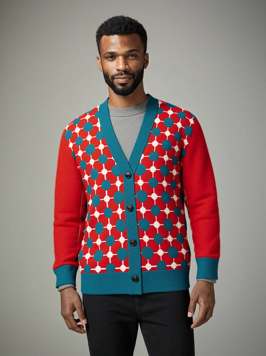 Groovy Disco Lantern Afterglow in Red Knitted Cardigan