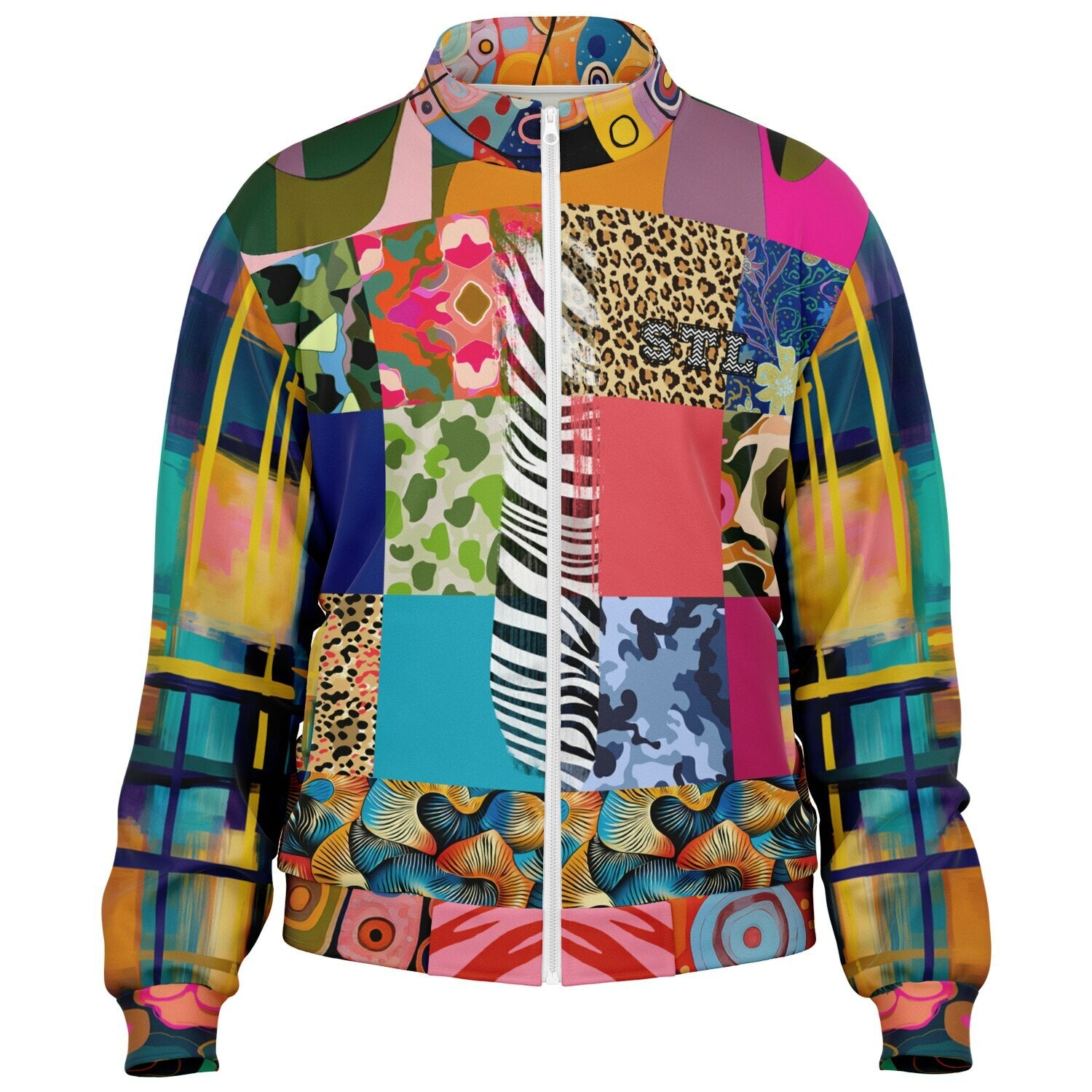 Gypsy Cheetah Multicolor Patchwork Unisex Eco-Poly Track Jacket