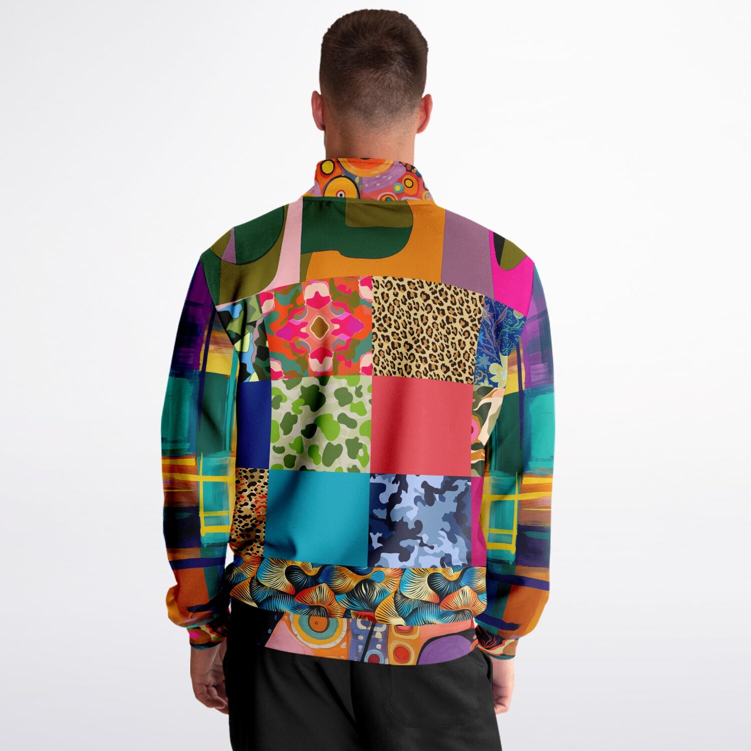 Gypsy Cheetah Multicolor Patchwork Unisex Eco-Poly Track Jacket