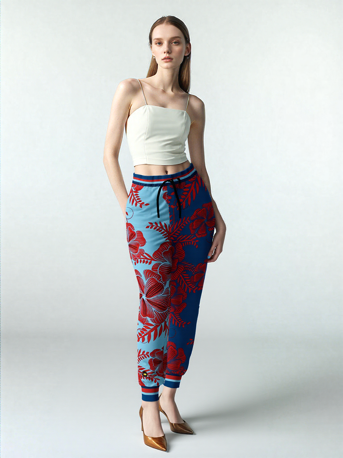 Haleiwa Hawaiian Blue Floral Eco-Poly Unisex Joggers