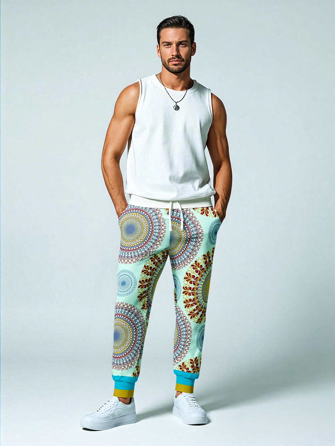 Hendrix Sun Dial Retro Print Eco-Poly Unisex Joggers