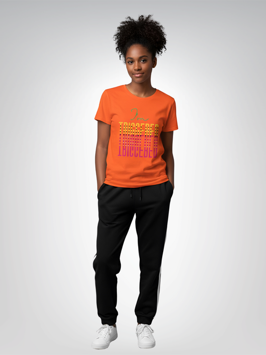 I'm Triggered Reverse Print Polka Dot Short Sleeve Tee