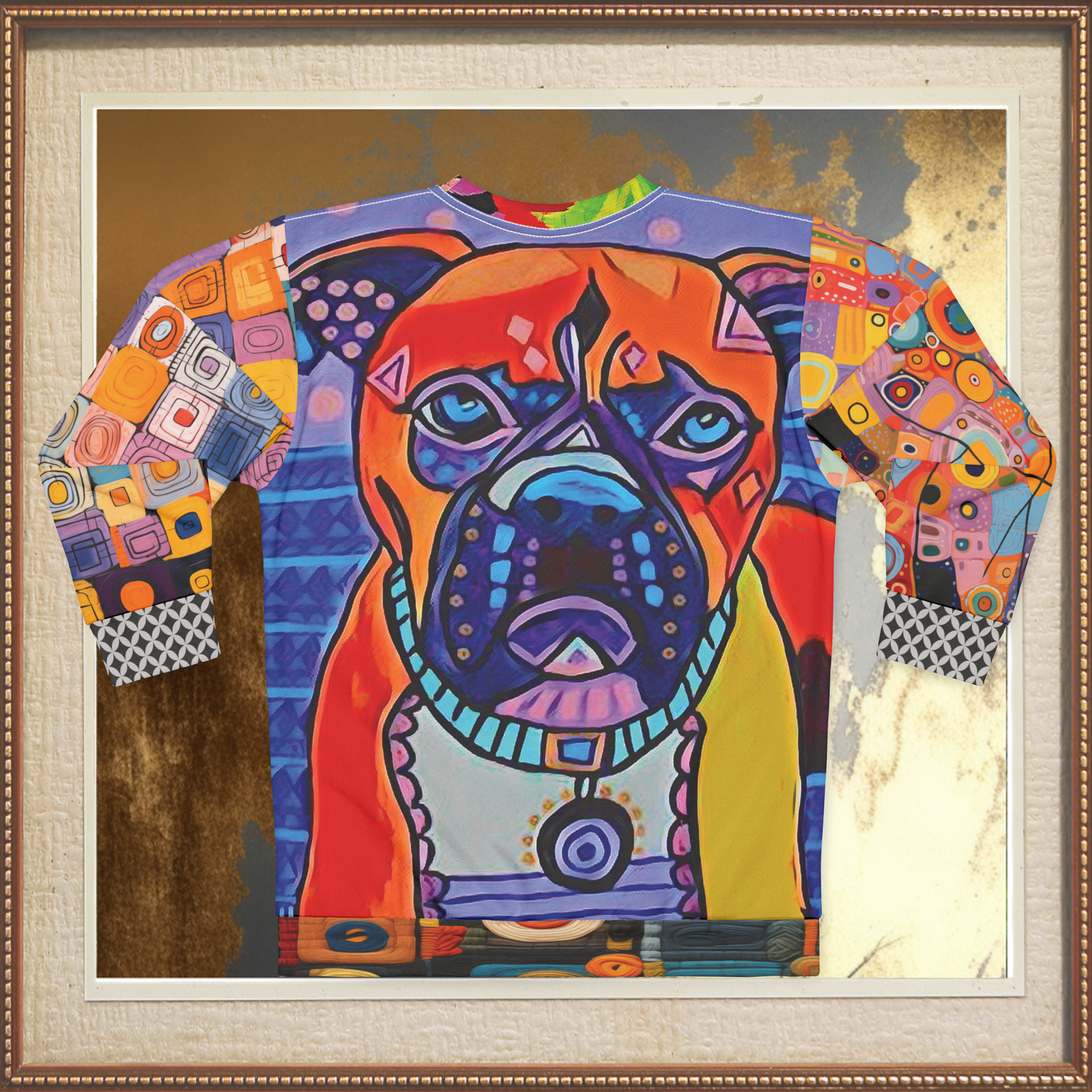 Indigo Dog Graffiti Art Unisex Sweatshirt (Gold Label)