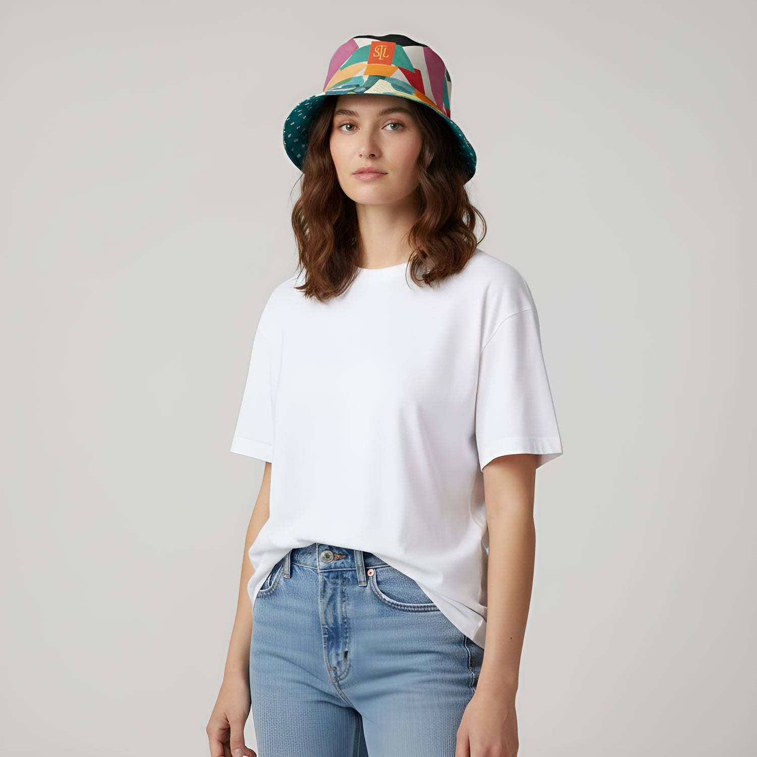 Interior Salon with Forget-Me-Nots Reversible Bucket Hat