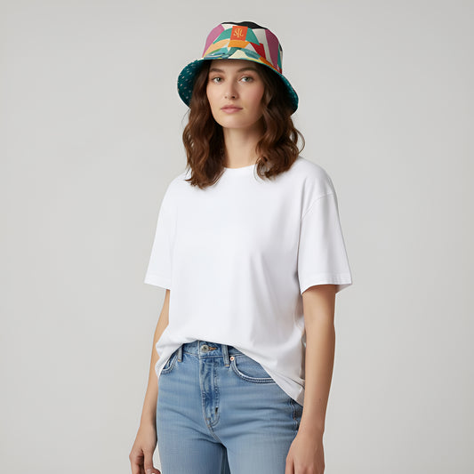 Interior Salon with Forget-Me-Nots Reversible Bucket Hat