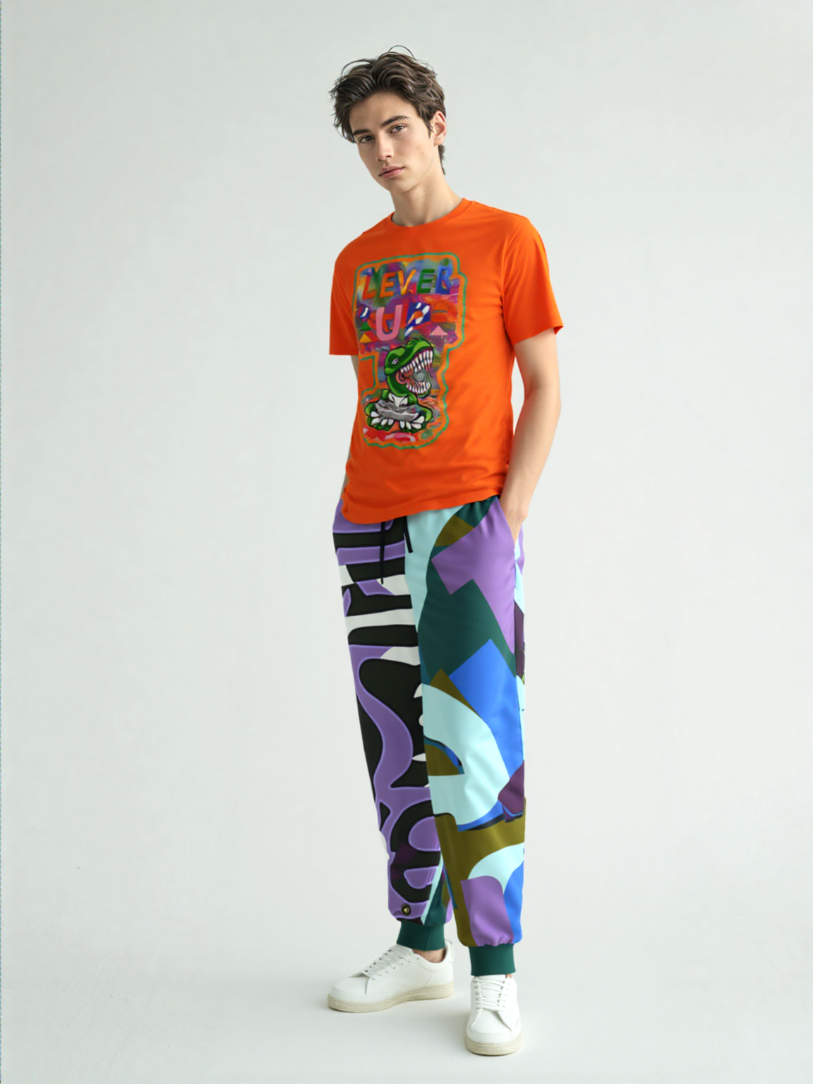 Purple Rhapsody Abstract Colorblock Camouflage Eco-Poly Unisex Joggers