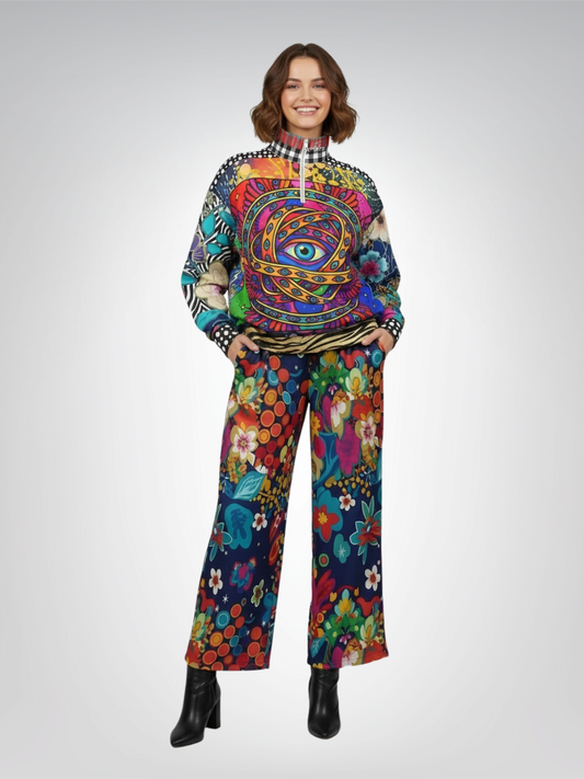 My Friend the Ophanim Tropical Splash Eco-Poly Wide Leg Pants