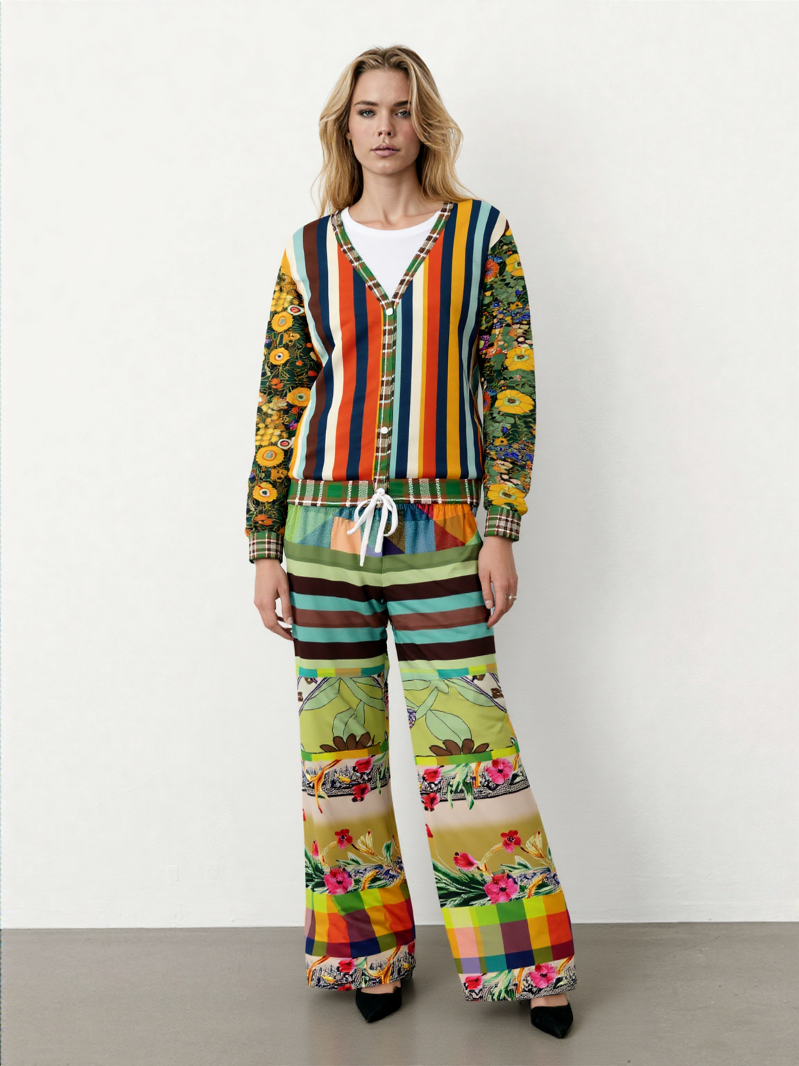 My Life as a Fairy Floral Stripe Heavyweight Unisex Cardigan
