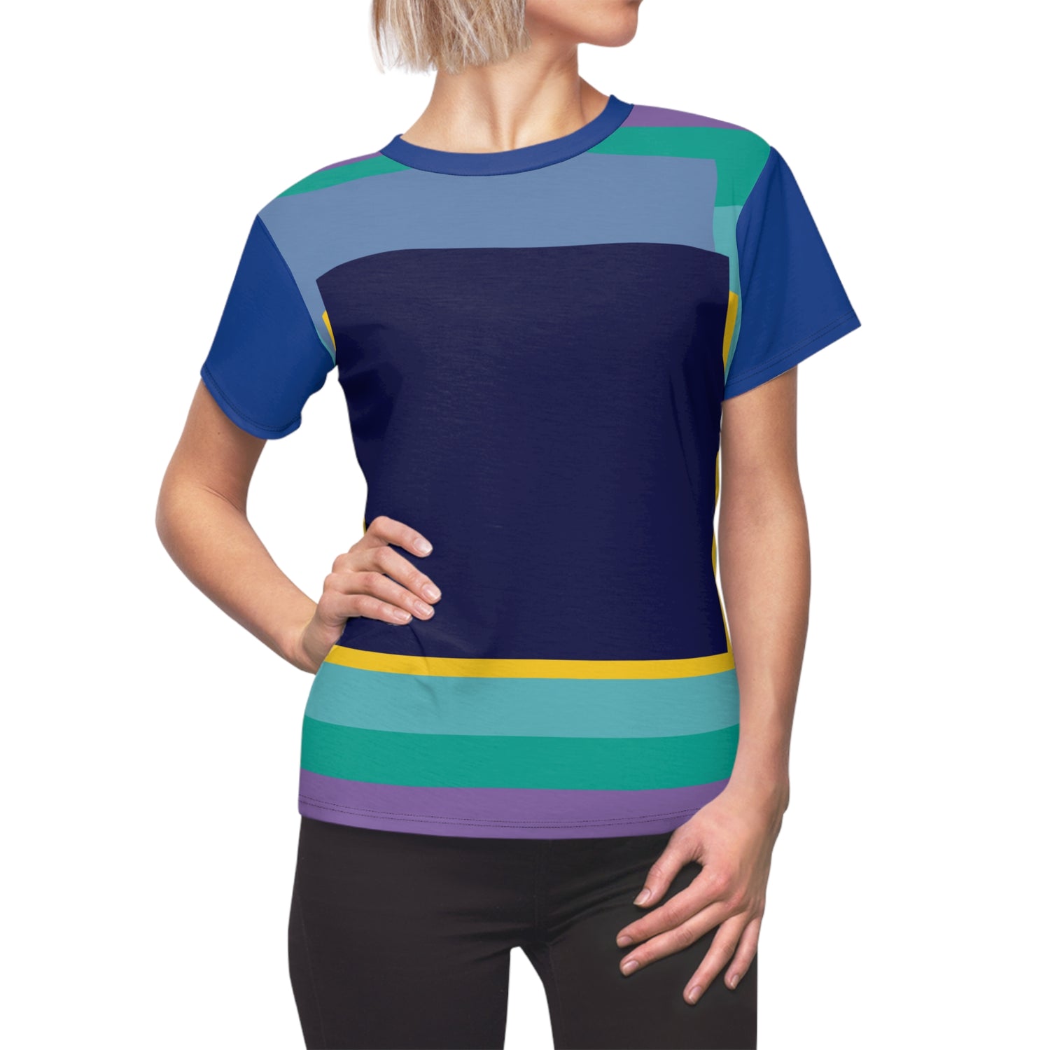 My Life in Purple Midnight Squares Geometric Print Colorful Women&