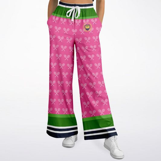 My Tennis Life in Watermelon Mint Eco-Poly Wide Leg Pants