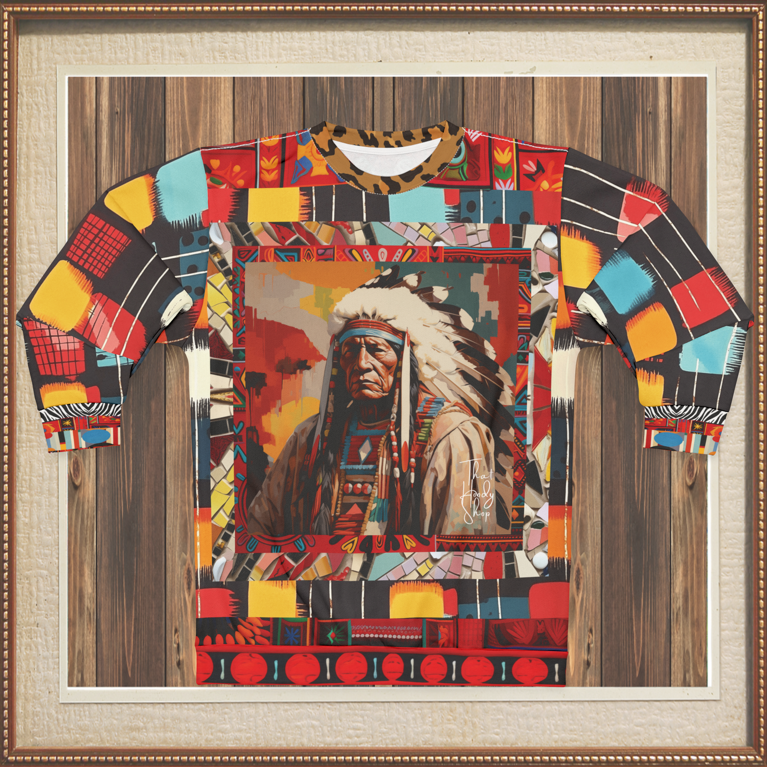 Native Chief in Vibrant Colorblock Unisex Sweatshirt (Gold Label)