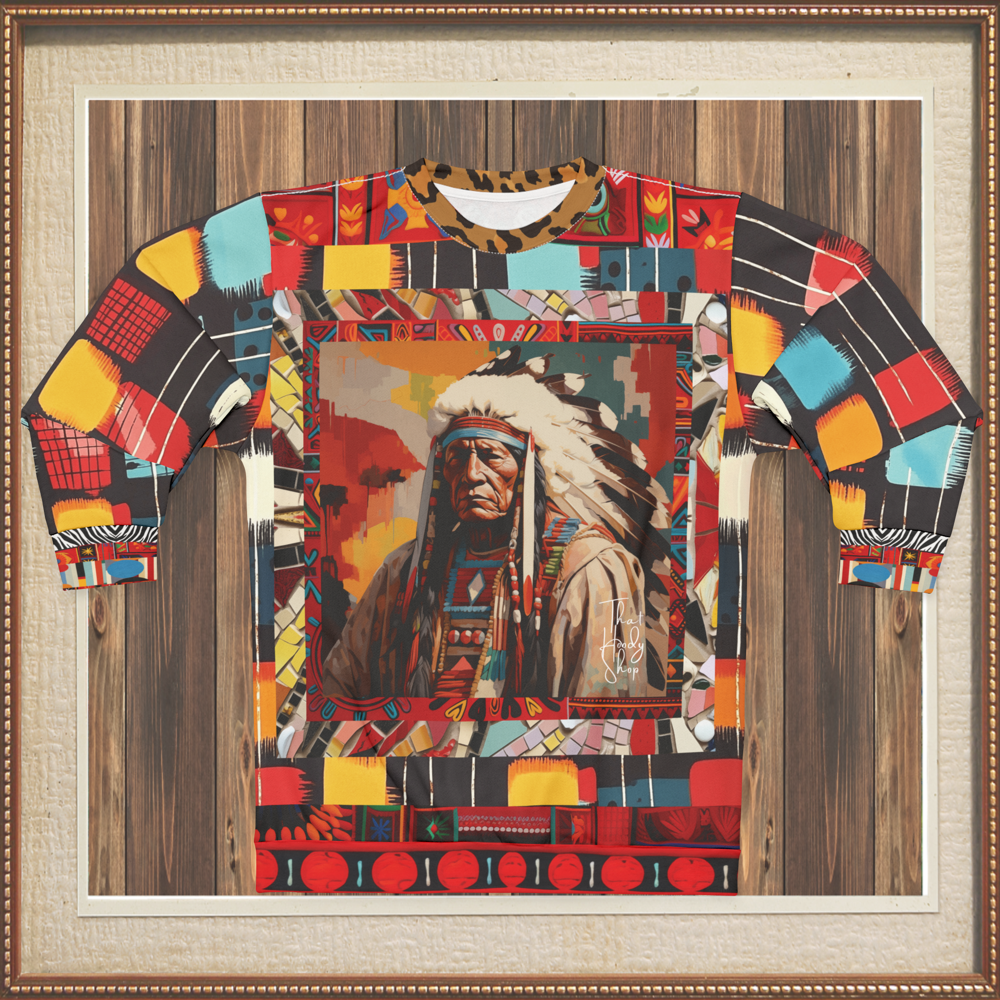 Native Chief in Vibrant Colorblock Unisex Sweatshirt (Gold Label)