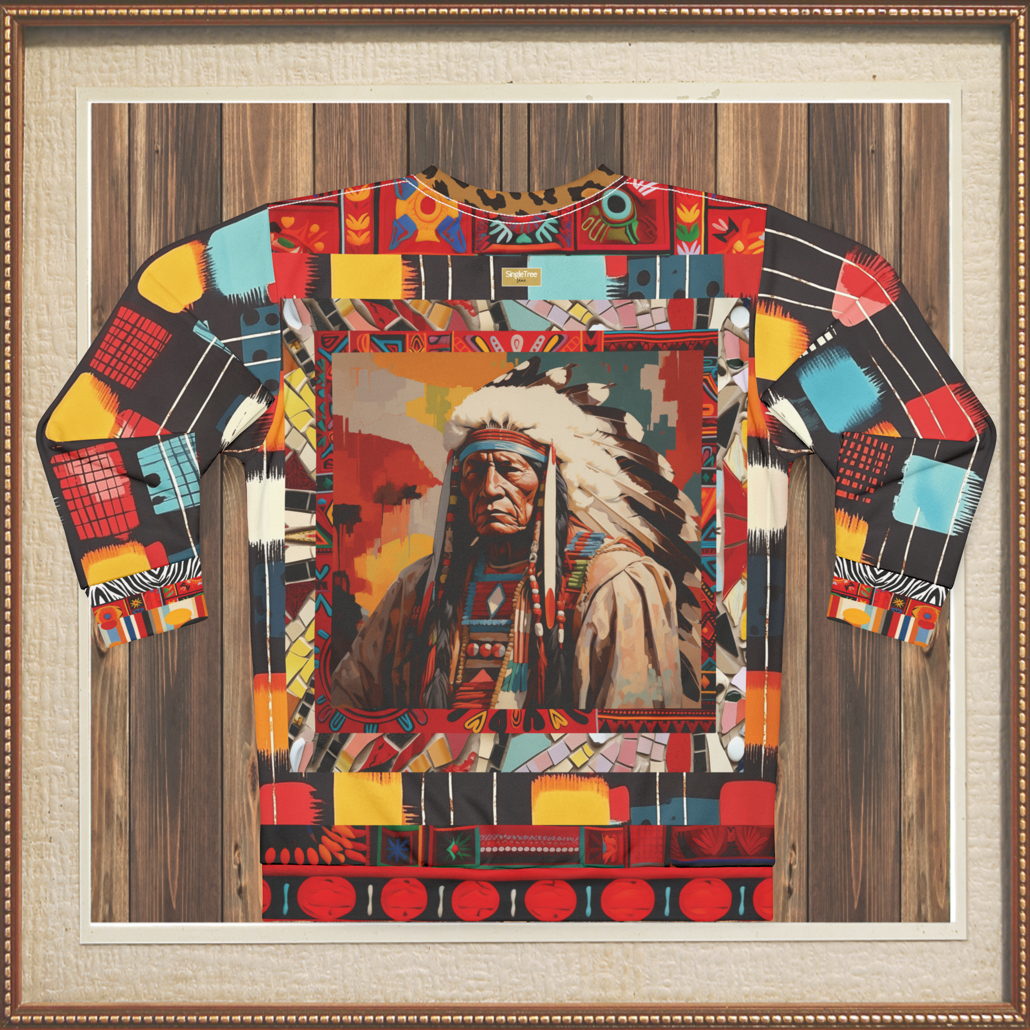 Native Chief in Vibrant Colorblock Unisex Sweatshirt (Gold Label)