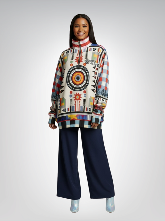 Native Spring on Mars Heavyweight Oversized Quarter Zip Sweatshirt
