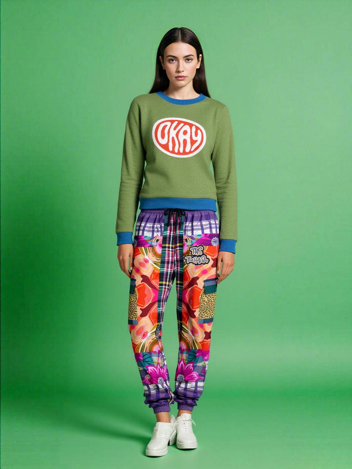 Okay-Okay Knitted Crewneck Sweater