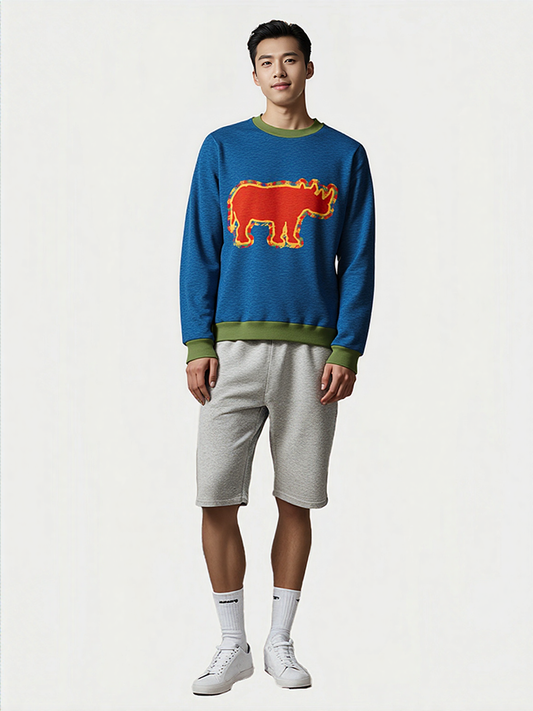 One Horse Rhino Knitted Crewneck Sweater