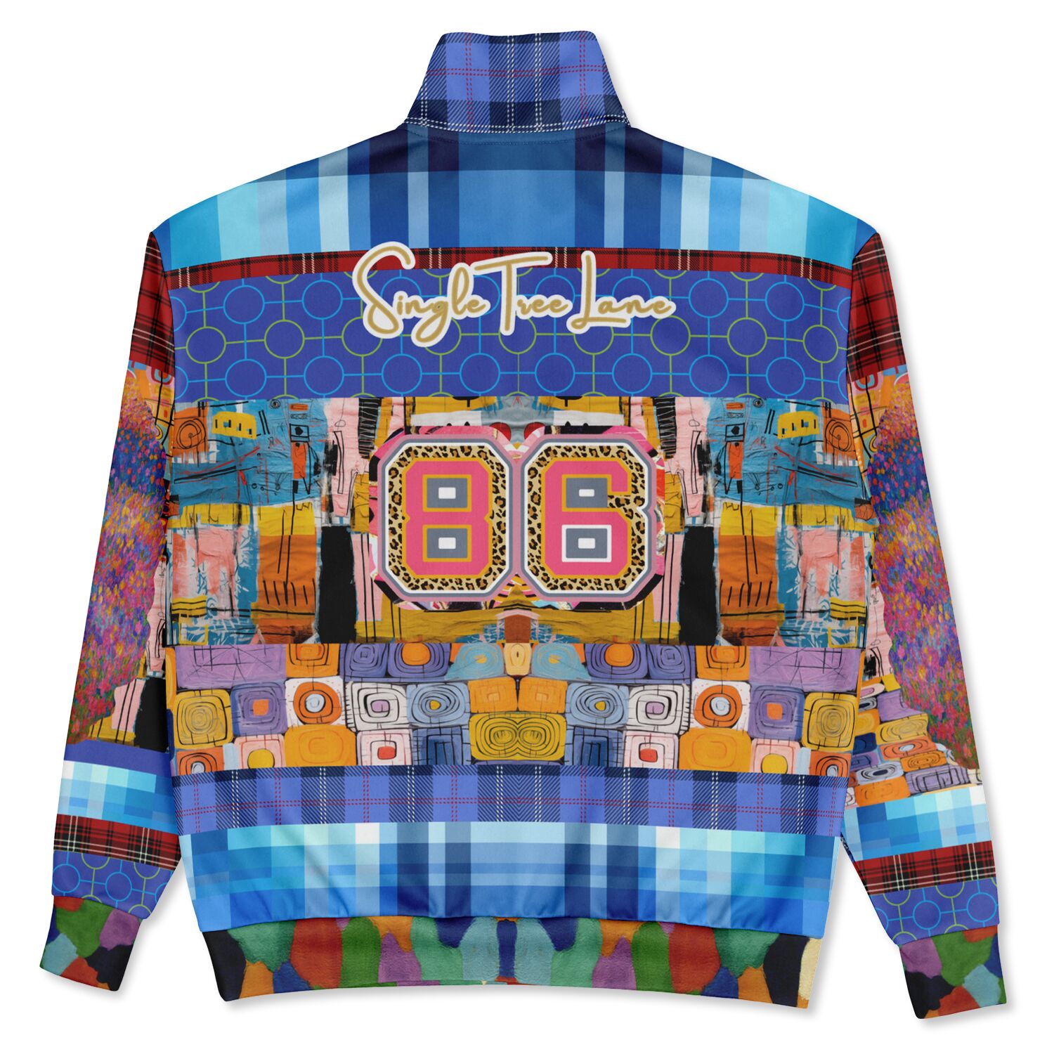 Open Window in Provence Graffiti Patchwork Heavyweight Oversized Quarter Zip Sweatshirt