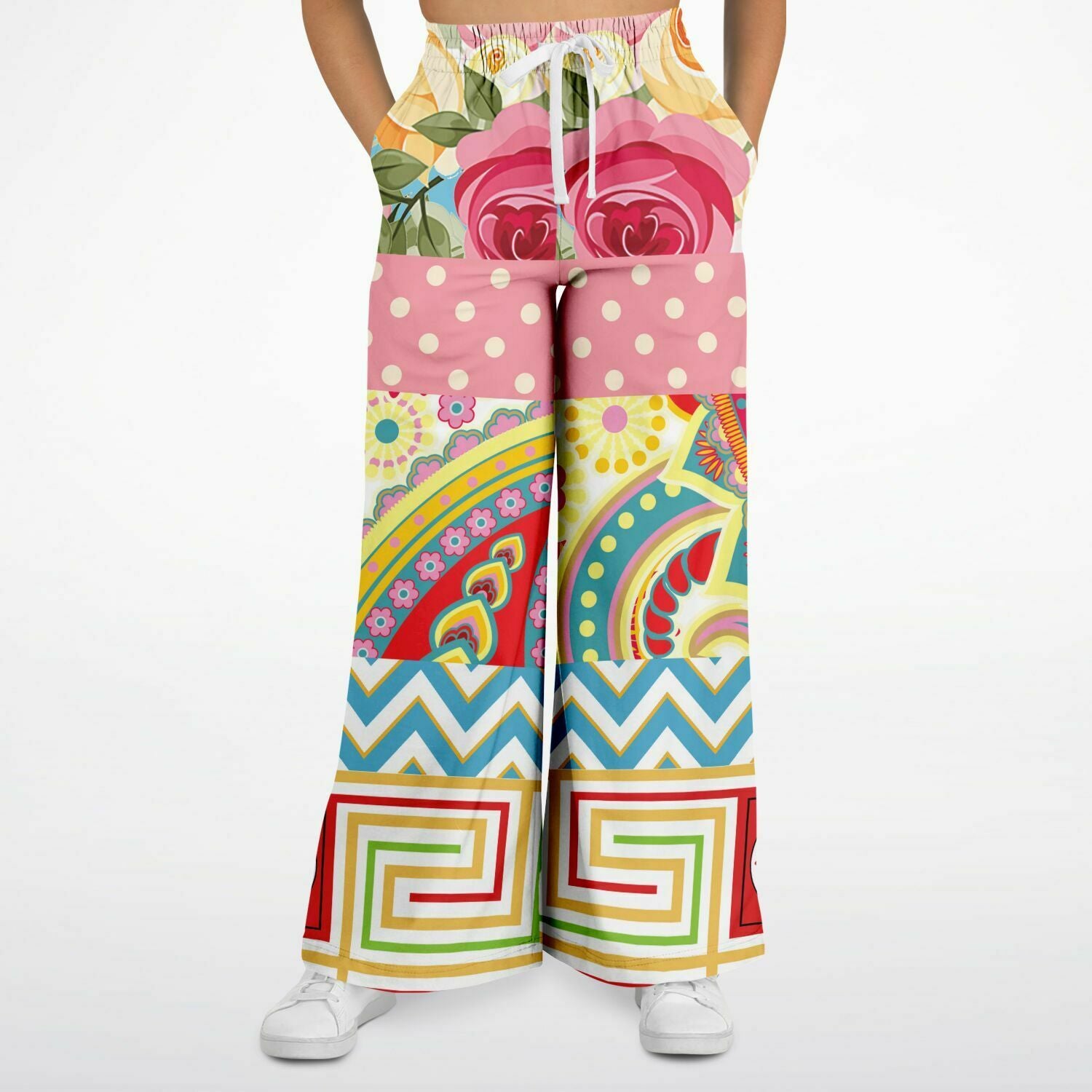 Pink Paisley Park Eco-Poly Wide Leg Pants