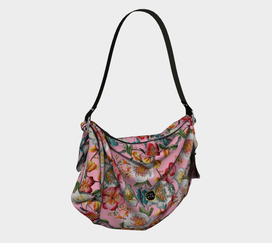Floral Party in Pink Hobo Scarf Bag