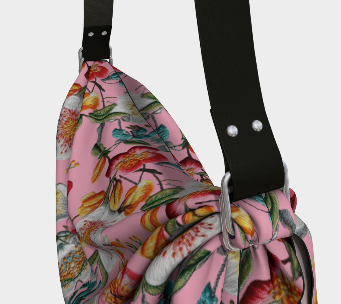 Floral Party in Pink Hobo Scarf Bag