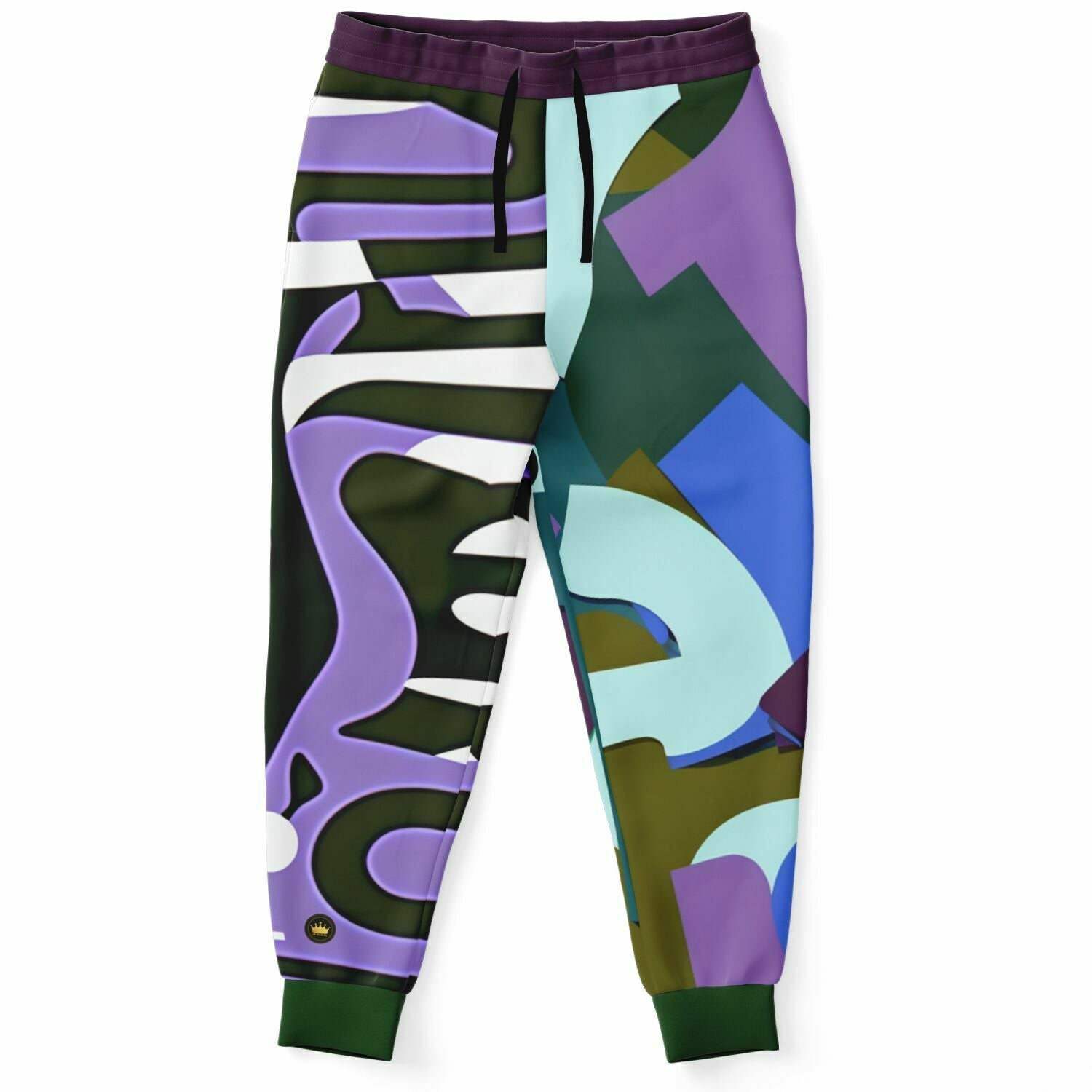 Purple Rhapsody Abstract Colorblock Camouflage Eco-Poly Unisex Joggers