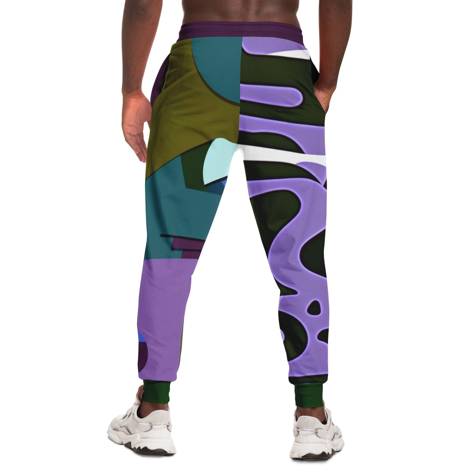 Purple Rhapsody Abstract Colorblock Camouflage Eco-Poly Unisex Joggers
