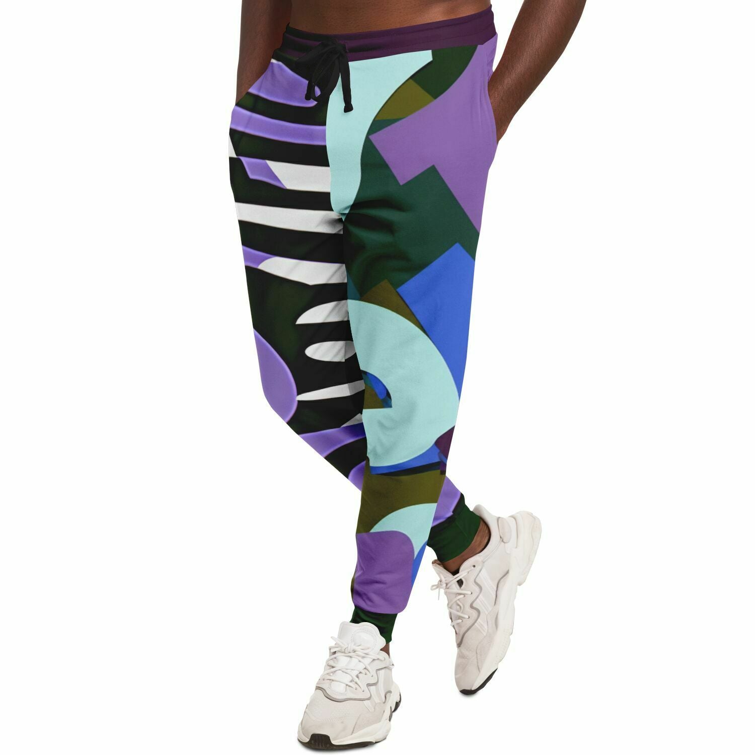 Purple Rhapsody Abstract Colorblock Camouflage Eco-Poly Unisex Joggers