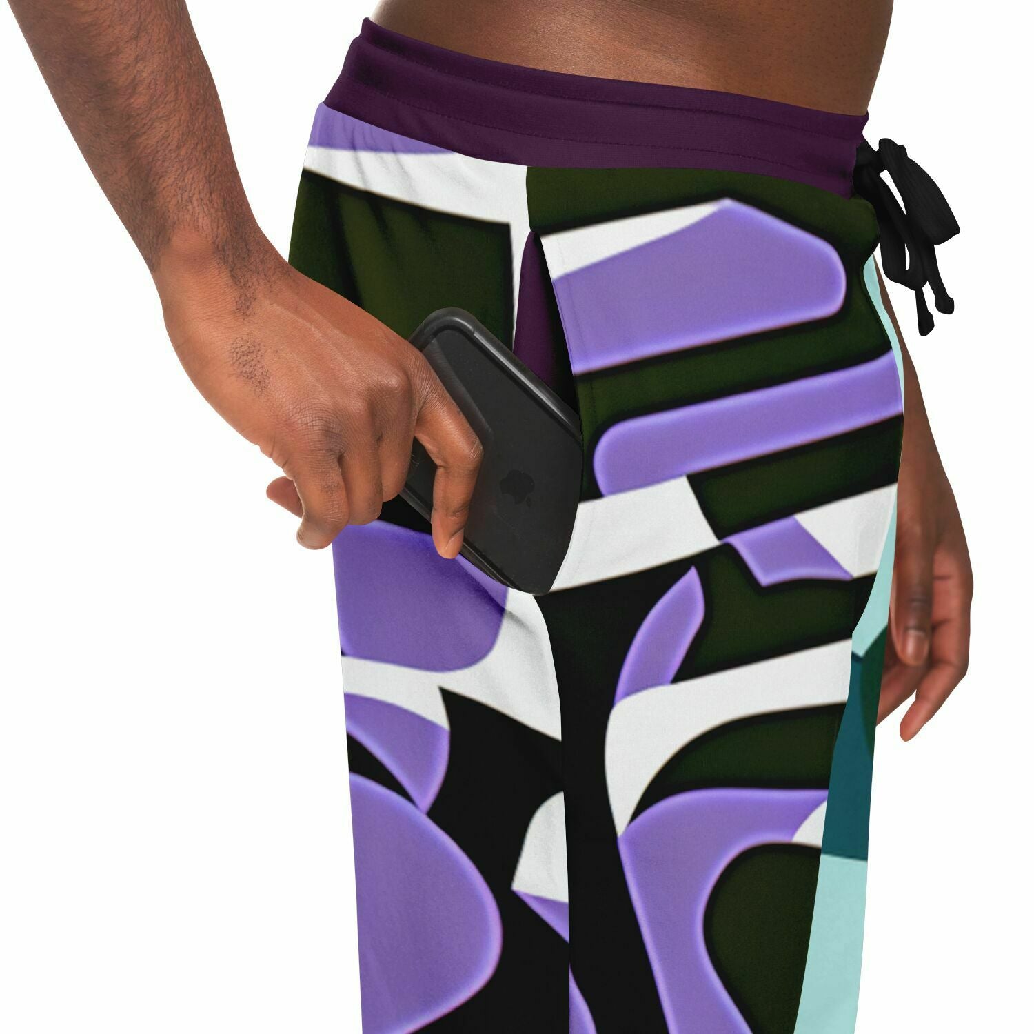 Purple Rhapsody Abstract Colorblock Camouflage Eco-Poly Unisex Joggers