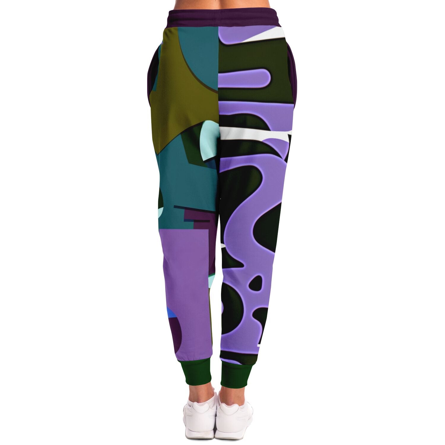 Purple Rhapsody Abstract Colorblock Camouflage Eco-Poly Unisex Joggers