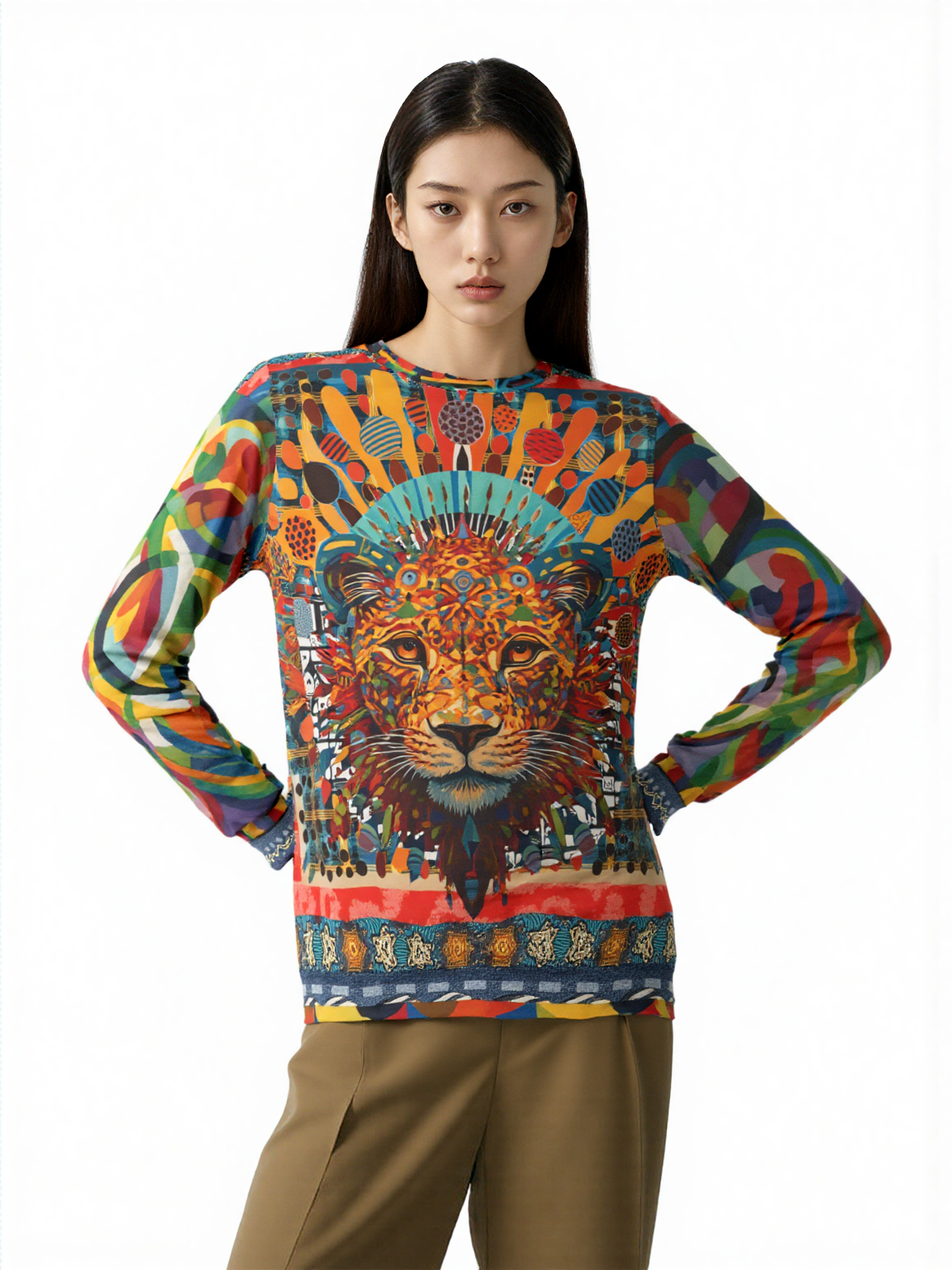 Queen of the Jungle Lion Mosaic Unisex Sweatshirt (Gold Label)