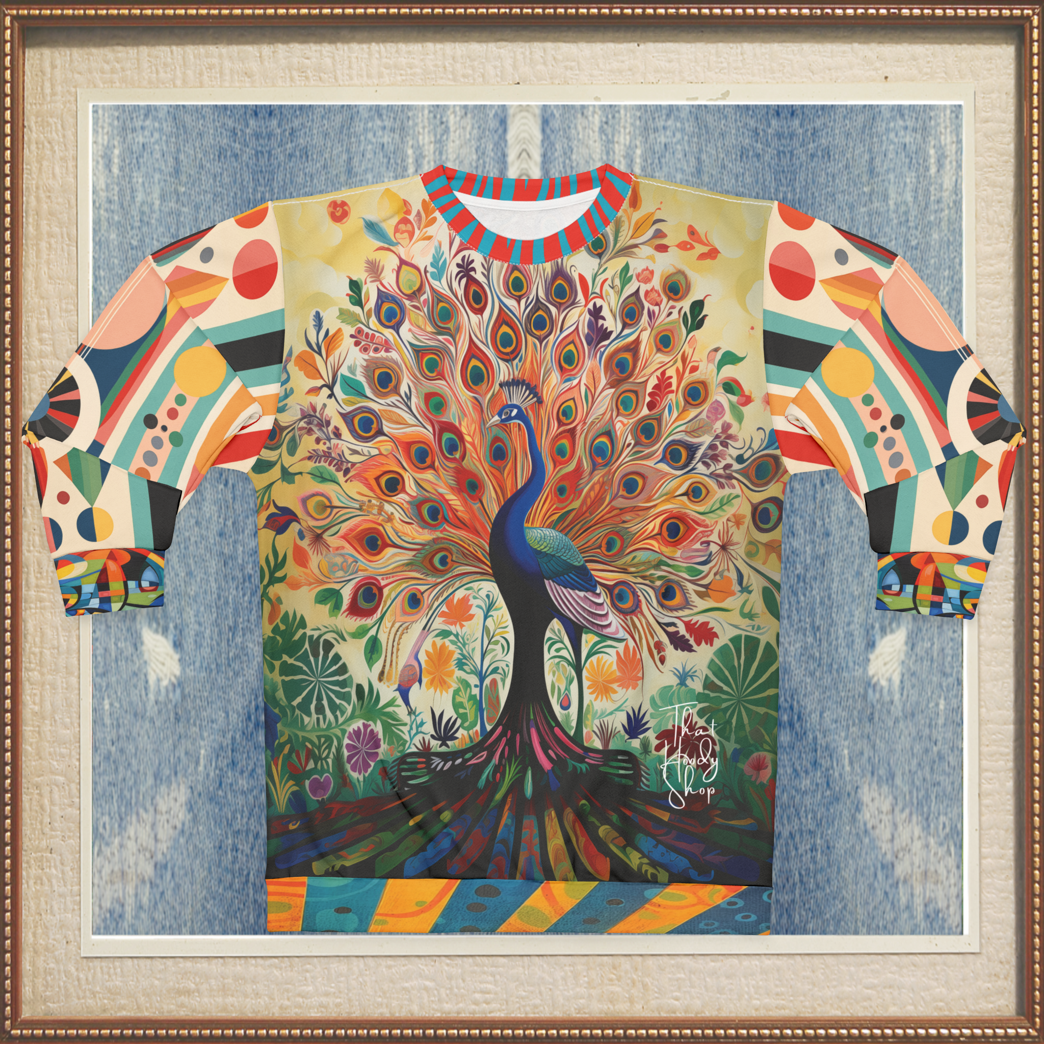 Rainbow Peacock in Jubilee Unisex Sweatshirt (Gold Label)