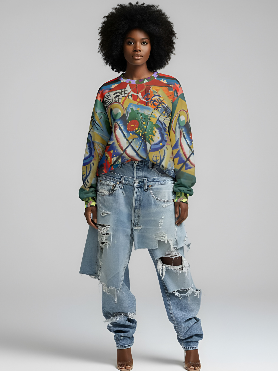 Red Oval on Gold and Denim Plate Unisex Sweatshirt (Gold Label)