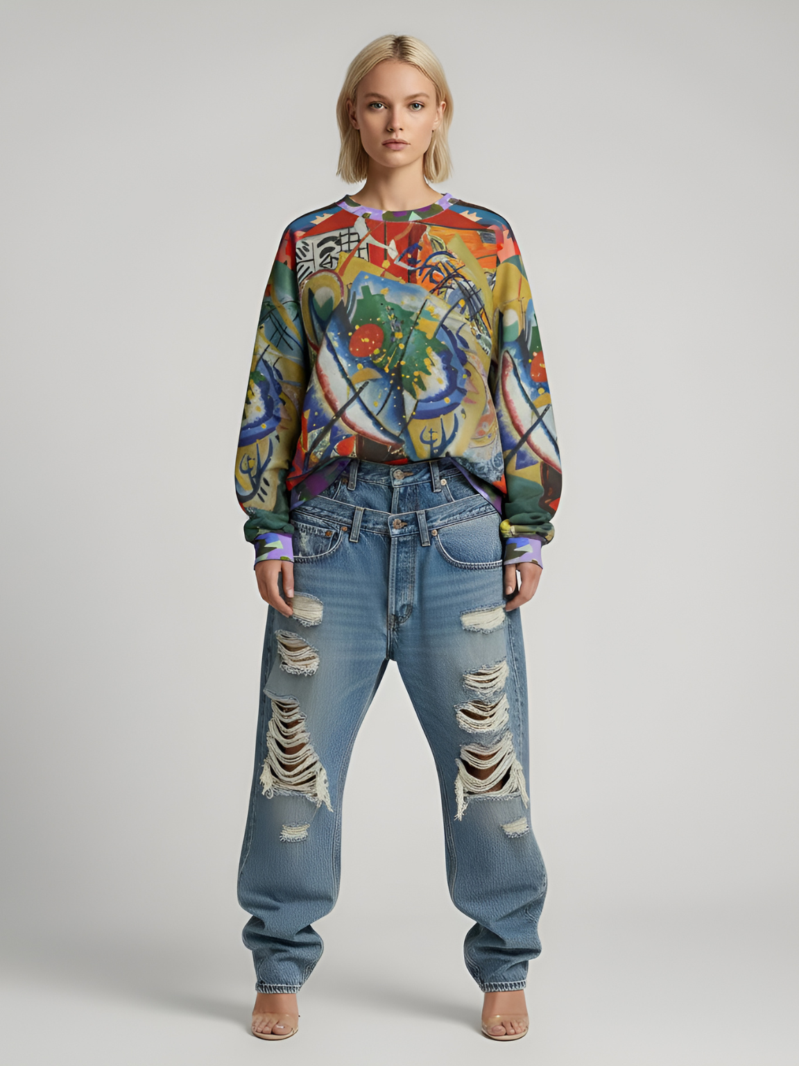 Red Oval on Gold and Denim Plate Unisex Sweatshirt (Gold Label)