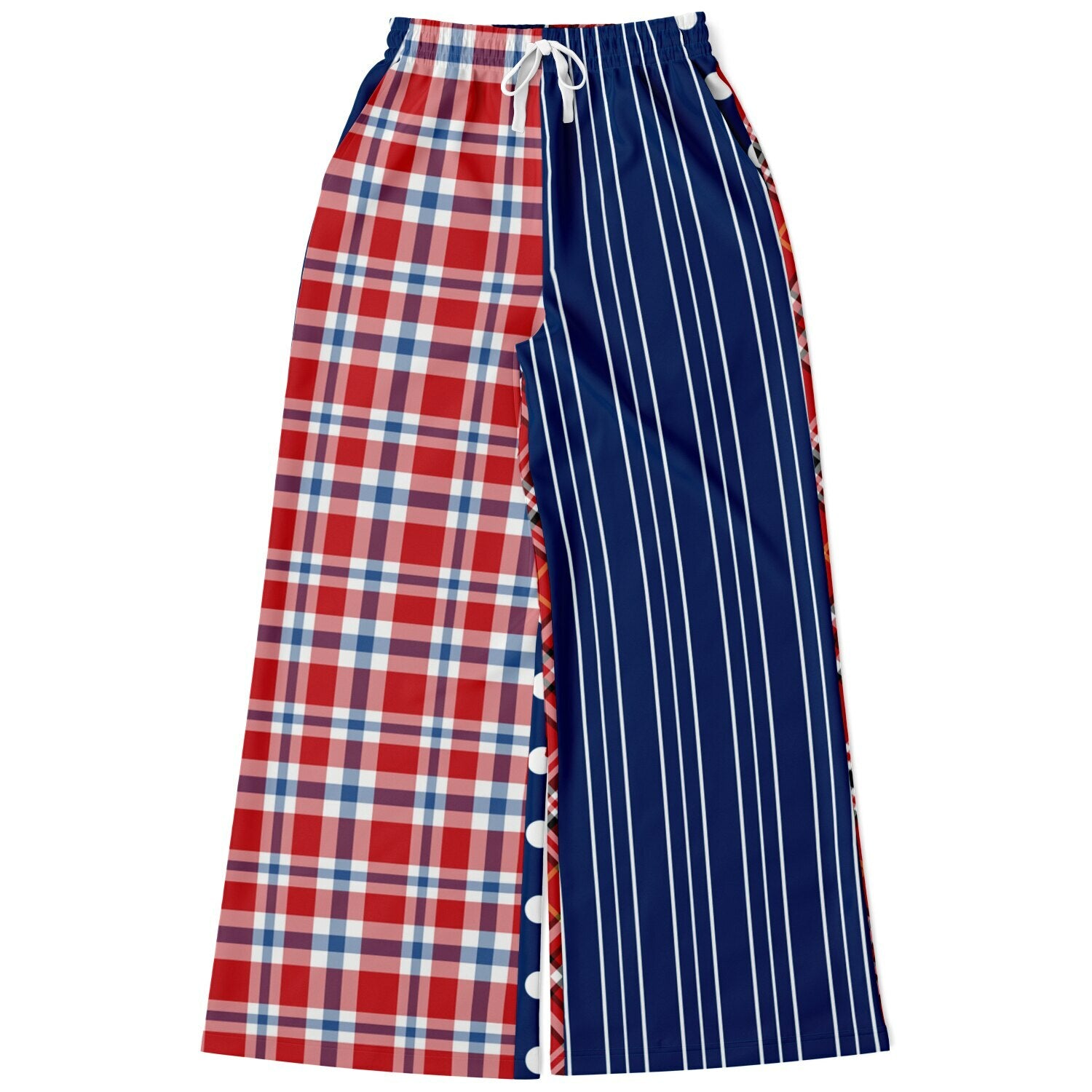 Serendipity Plaid Pinstripe Eco-Poly Wide Leg Pant