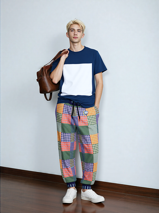 THS 1976 Orange Wheat Wreath Plaid Eco-Poly Unisex Joggers