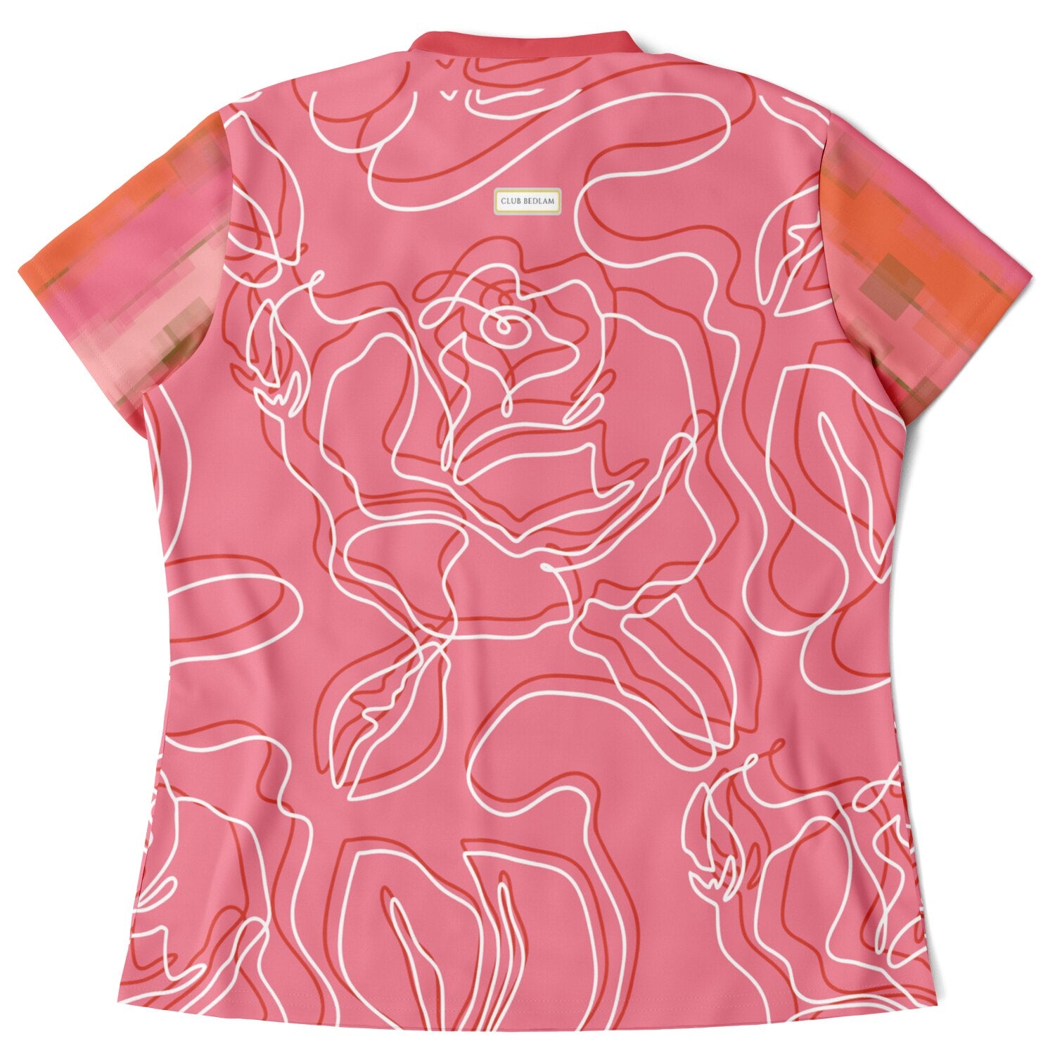 Sunsets in Coral Gables Abstract Floral Mandarin Collar Ladies Polo Golf Shirt