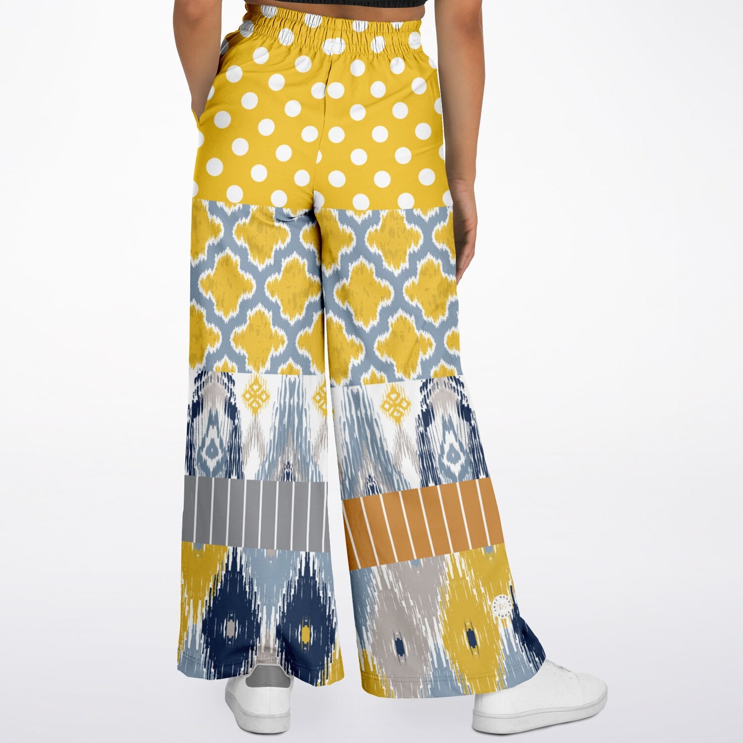 Tallulah Bankhead Ikat Polka Dot Eco-Poly Wide Leg Pants