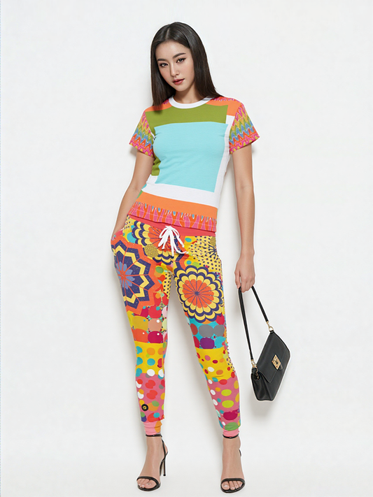 Gold Dial Dots Sunsplash Eco-Poly Unisex Joggers