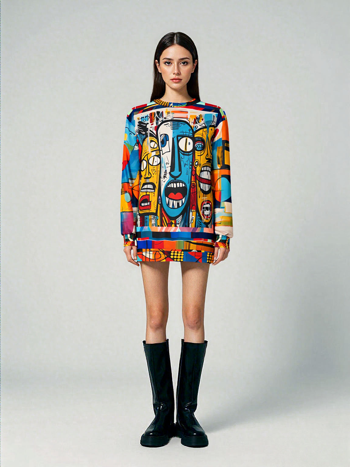 Three Lost Souls Abstract Graffiti Art Unisex Sweatshirt (Gold Label)