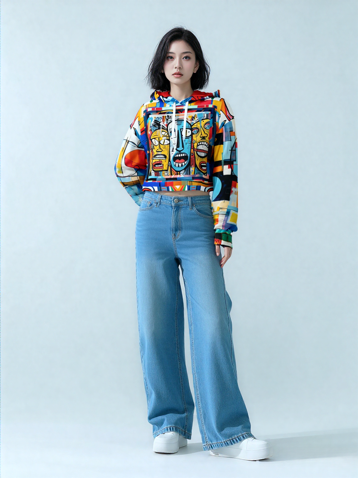 Three Lost Souls Eco-Poly Crop Hoodie