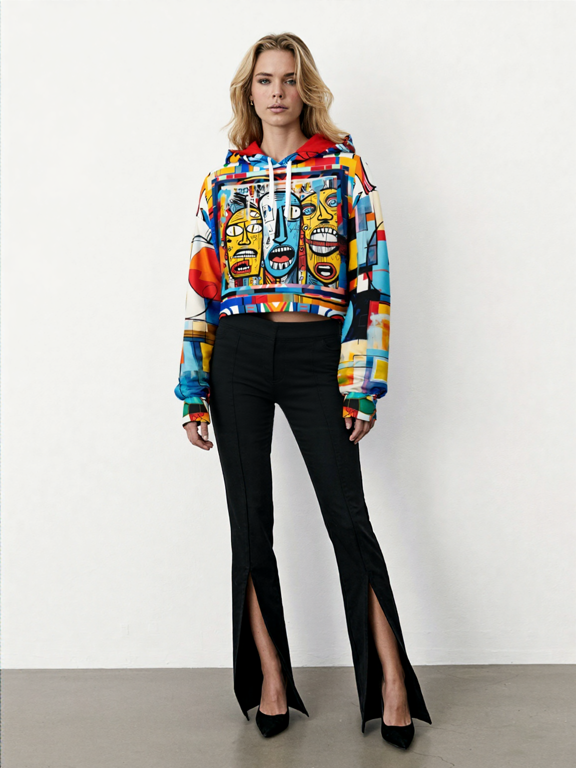 Three Lost Souls Eco-Poly Crop Hoodie
