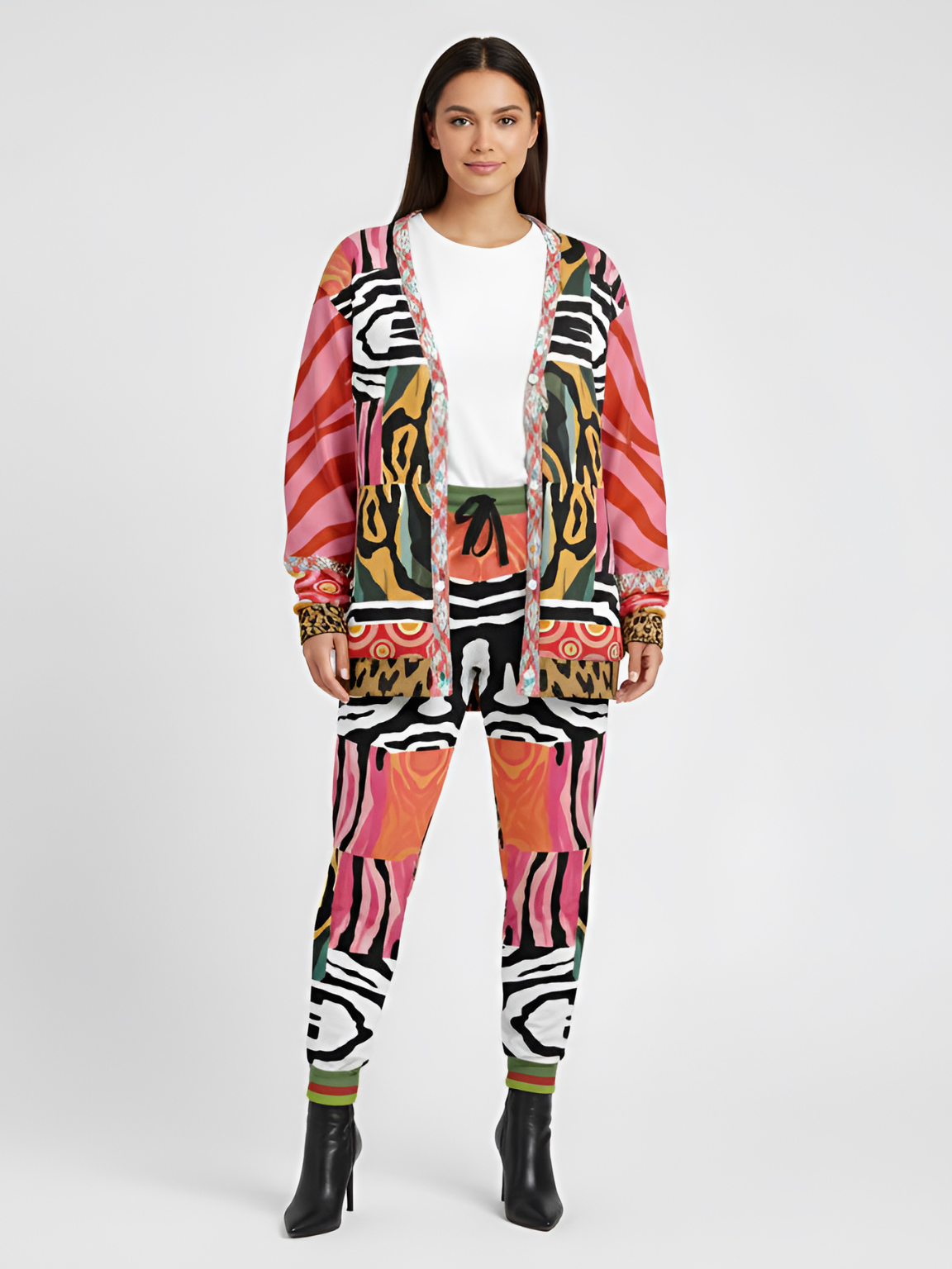 Walk on the Wild Side Zebra Stripes Heavyweight Unisex Cardigan