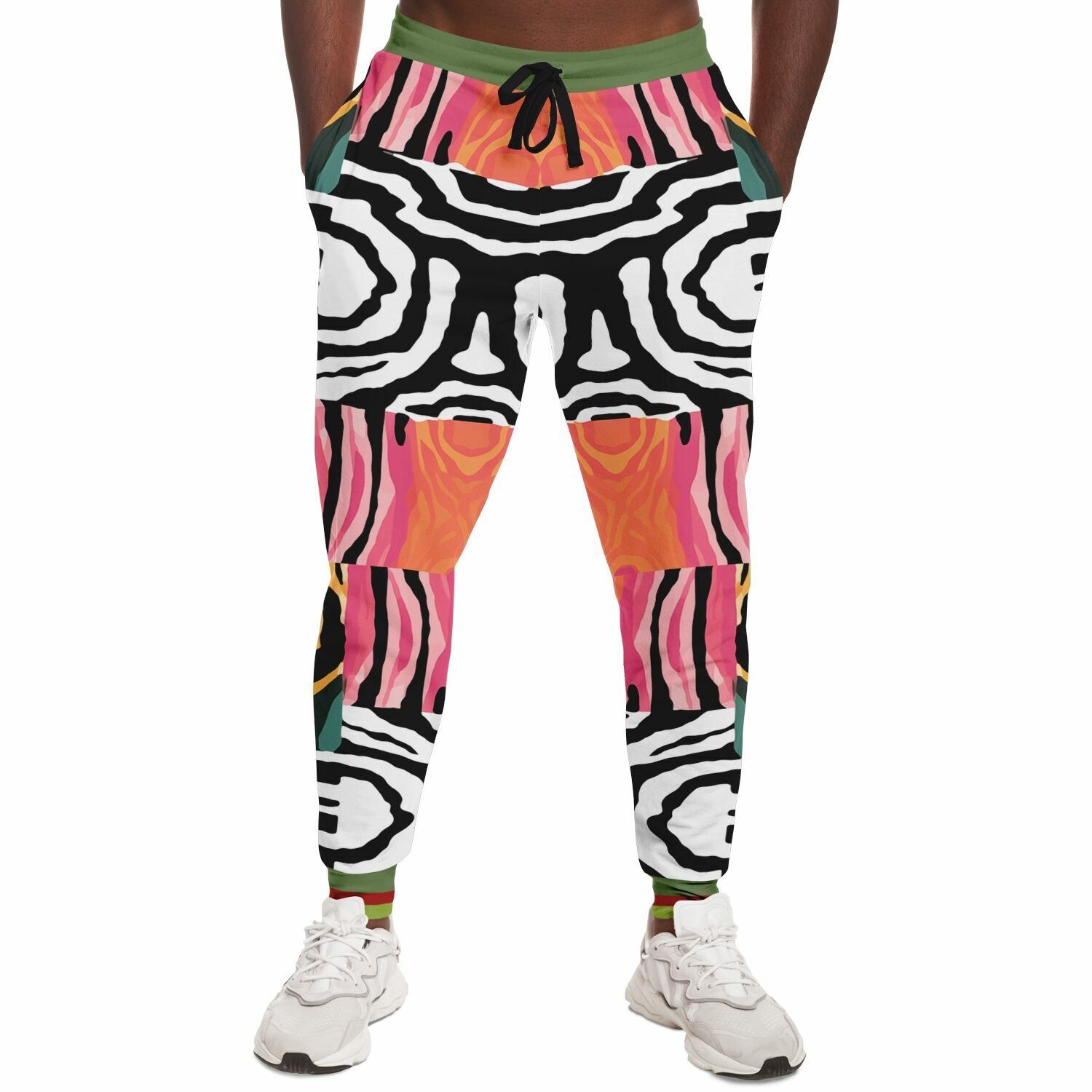 Walk on the Wild Side Abstract Zebra Print Eco-Poly Unisex Joggers