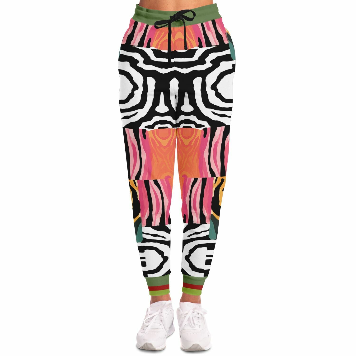 Walk on the Wild Side Abstract Zebra Print Eco-Poly Unisex Joggers
