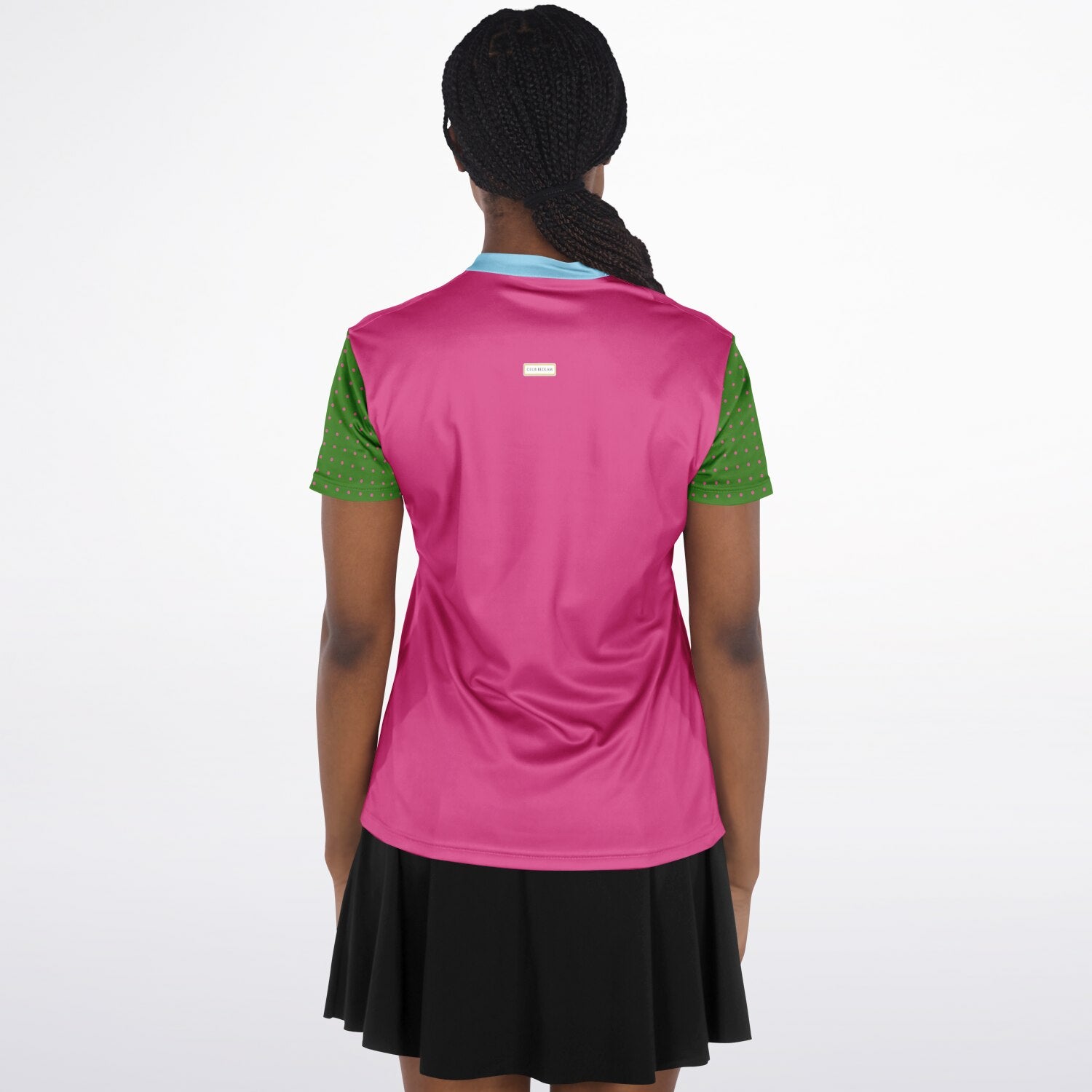 Watermelon Mint Mandarin Collar Ladies Polo Golf Shirt