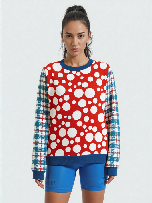 We've Got Bubbles in Red Knitted Crewneck Sweater