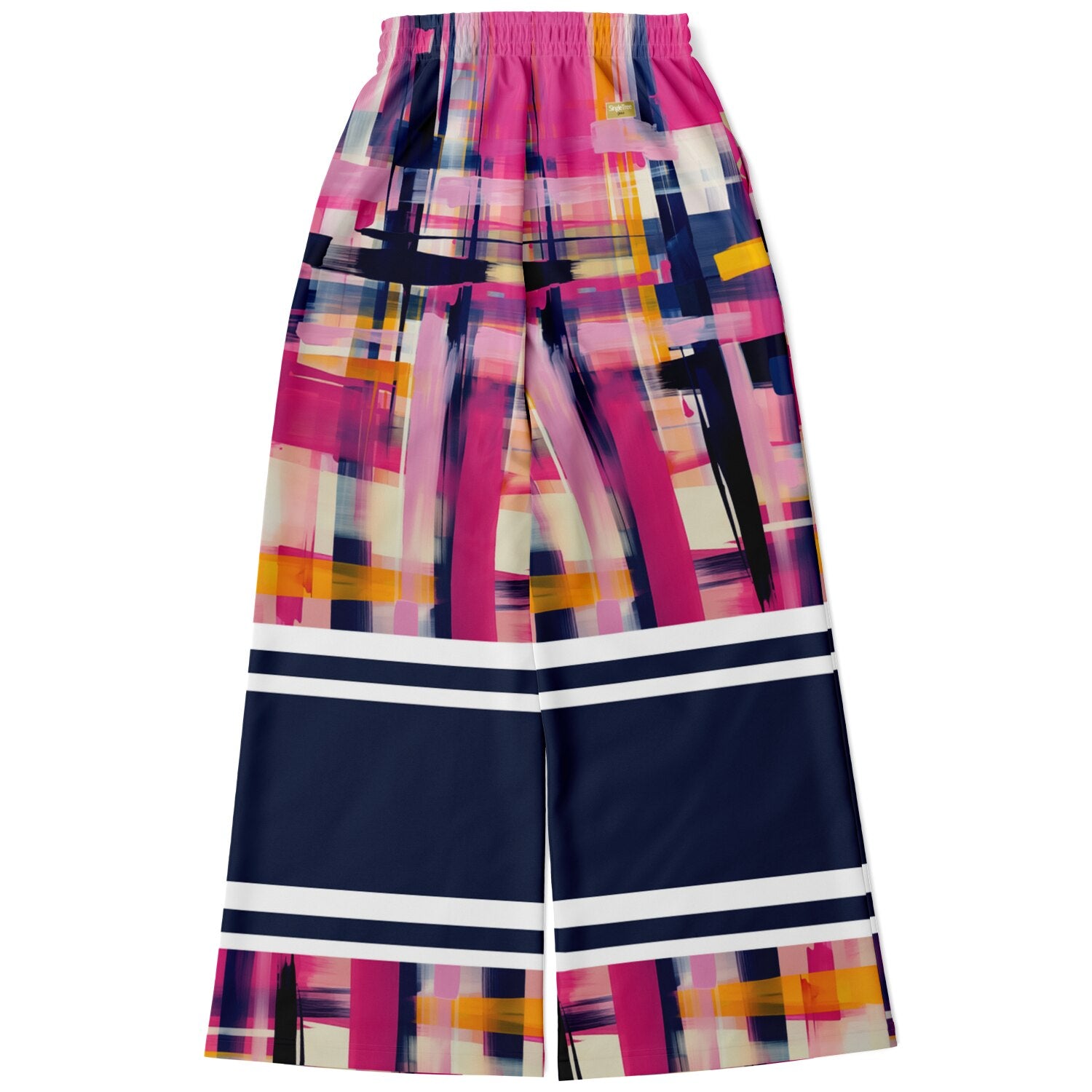 Wimbledon in Full Color Plaid Eco-Poly Wide Leg Pants