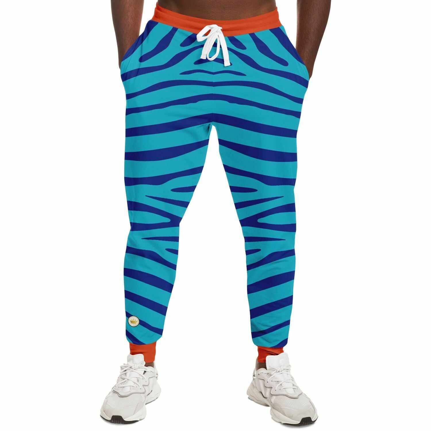 Zebra in Blue Eco-Poly Unisex Joggers