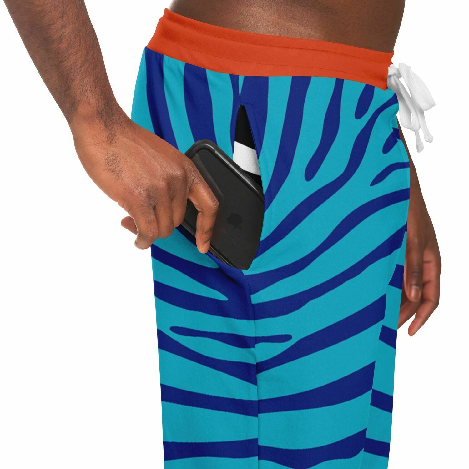 Zebra in Blue Eco-Poly Unisex Joggers