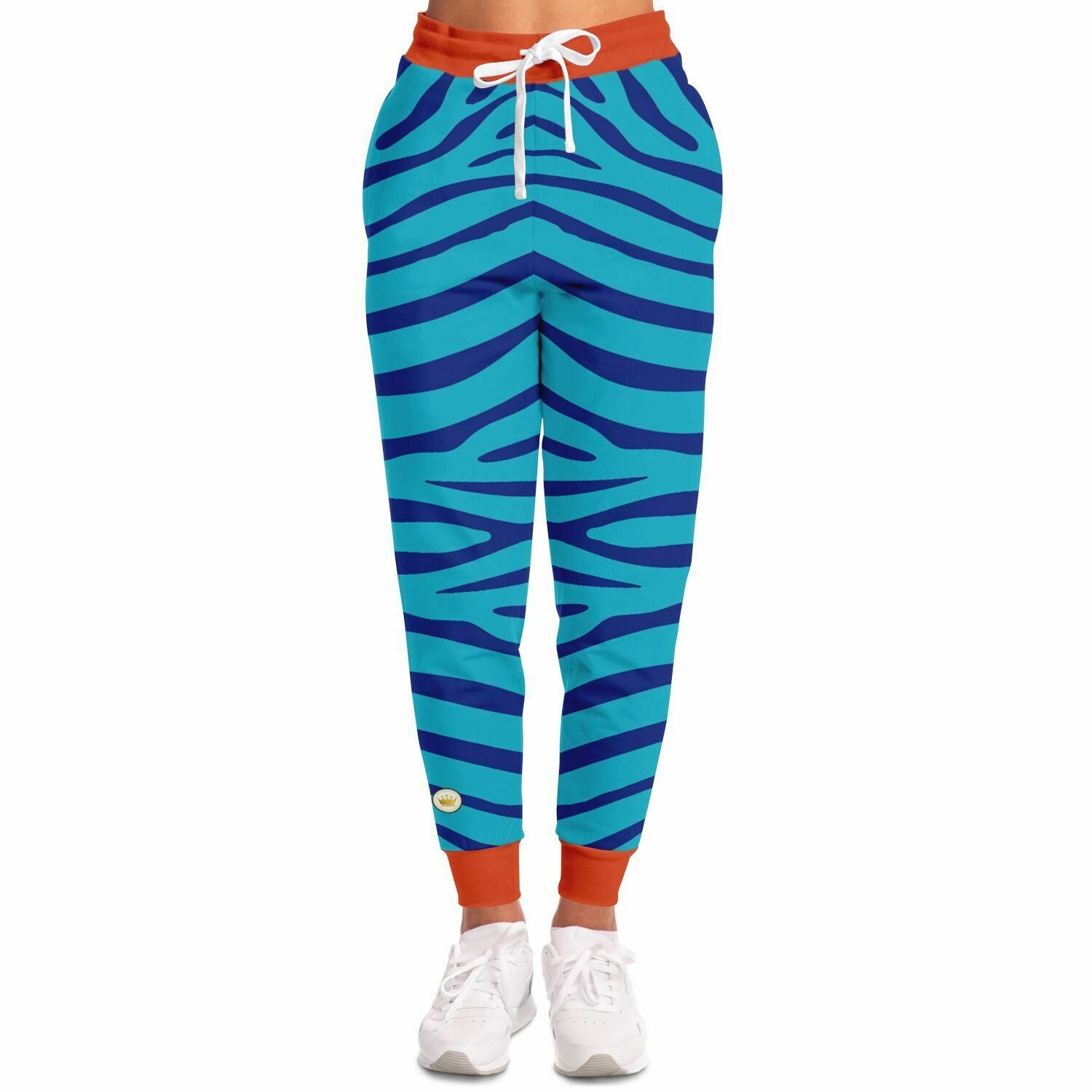 Zebra in Blue Eco-Poly Unisex Joggers